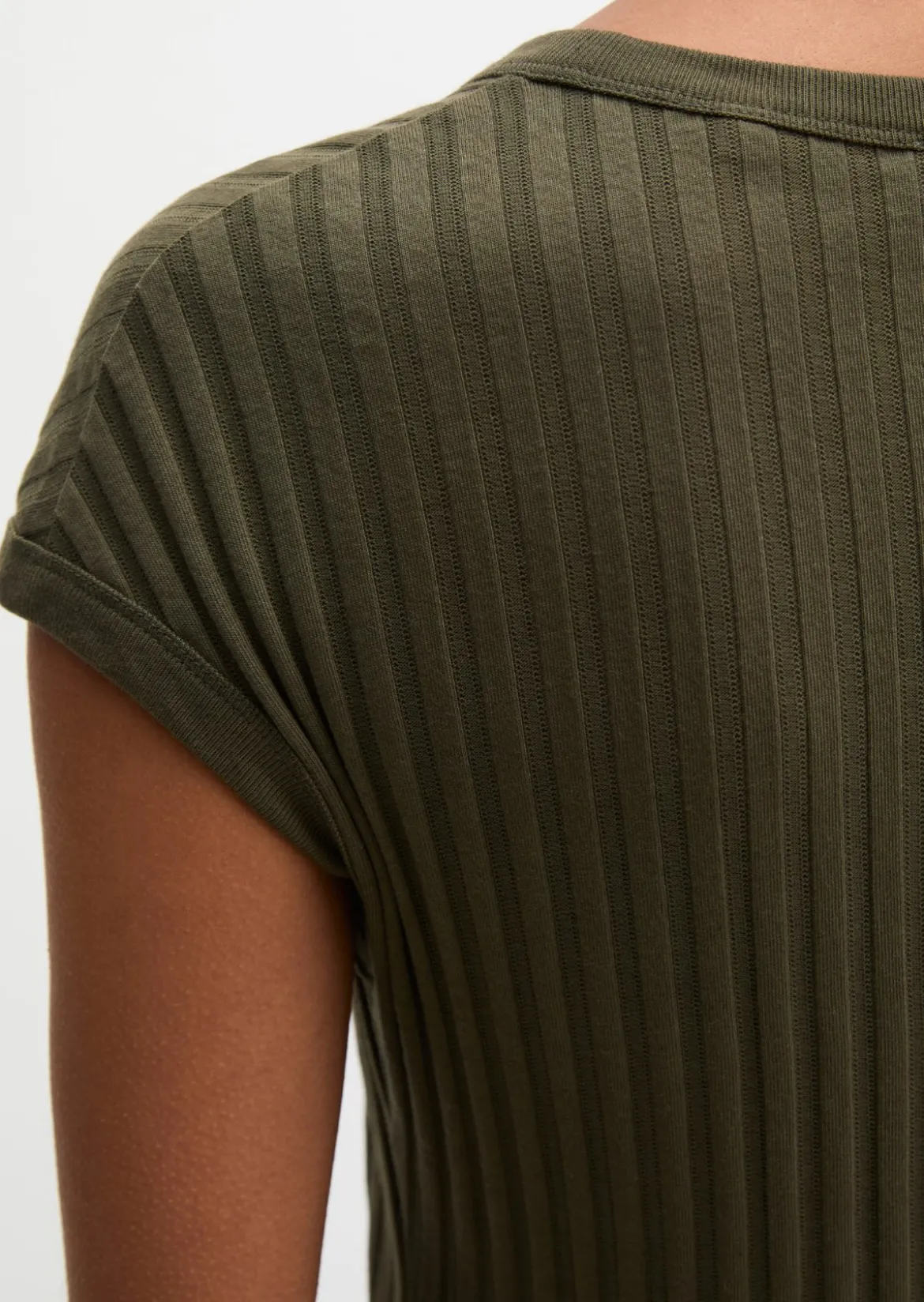 Pointelle-T-Shirt slim aus softem Modal-Organic-Cotton-Mix
