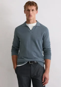 Polo-Pullover regular aus Bio-Baumwoll-Piqué