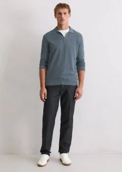 Polo-Pullover regular aus Bio-Baumwoll-Piqué
