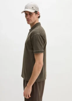 Poloshirt loose aus schwerem Bio-Baumwoll-Jersey
