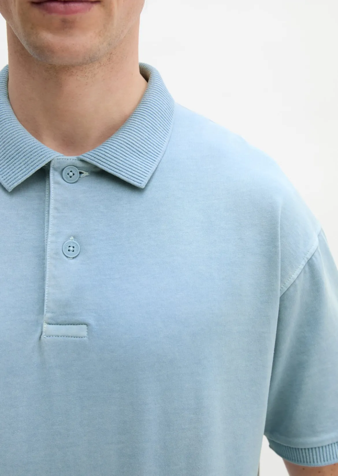 Poloshirt loose aus schwerem Bio-Baumwoll-Jersey