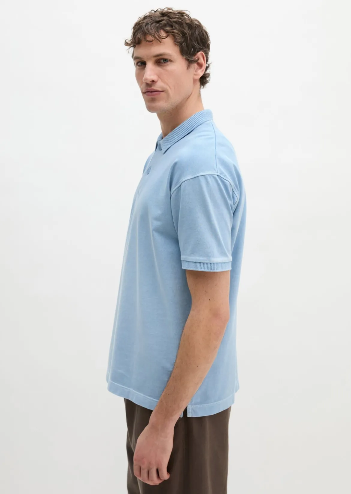 Poloshirt loose aus schwerem Bio-Baumwoll-Jersey