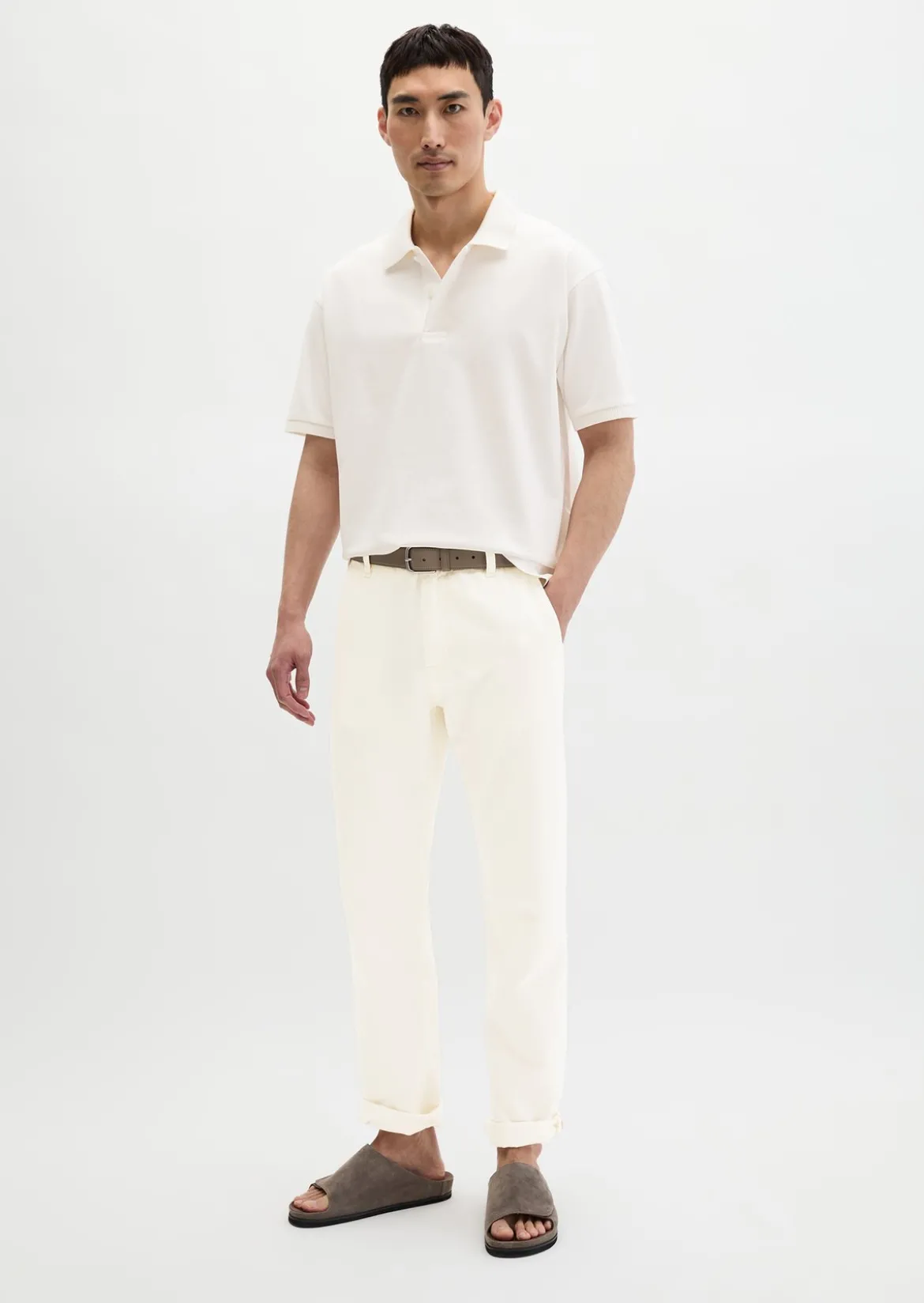 Poloshirt loose aus schwerem Bio-Baumwoll-Jersey