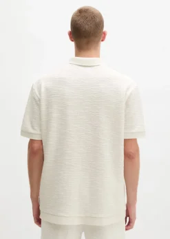 Poloshirt loose aus weichem Bouclé-Jersey