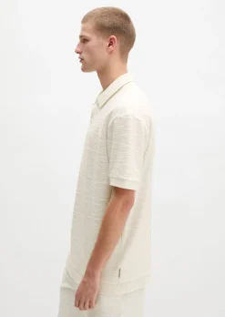 Poloshirt loose aus weichem Bouclé-Jersey