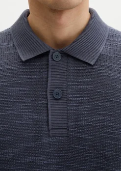 Poloshirt loose aus weichem Bouclé-Jersey