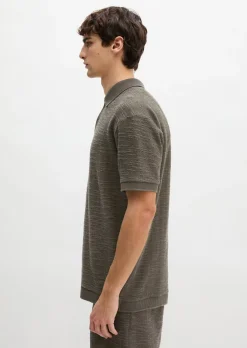 Poloshirt loose aus weichem Bouclé-Jersey