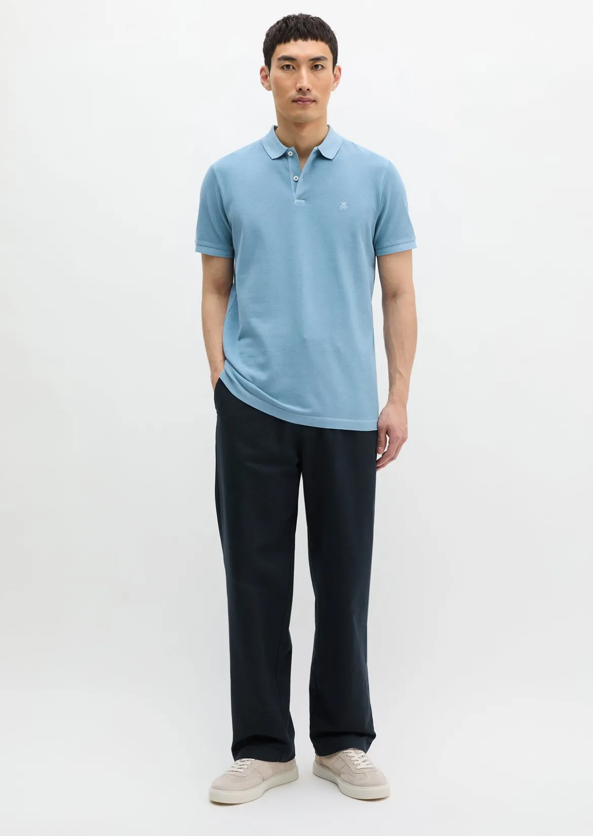 Poloshirt Piqué shaped garment-dyed aus Organic Cotton-Stretch