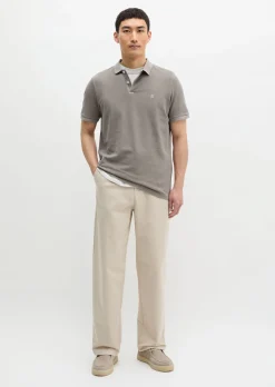 Poloshirt Piqué shaped garment-dyed aus Organic Cotton-Stretch