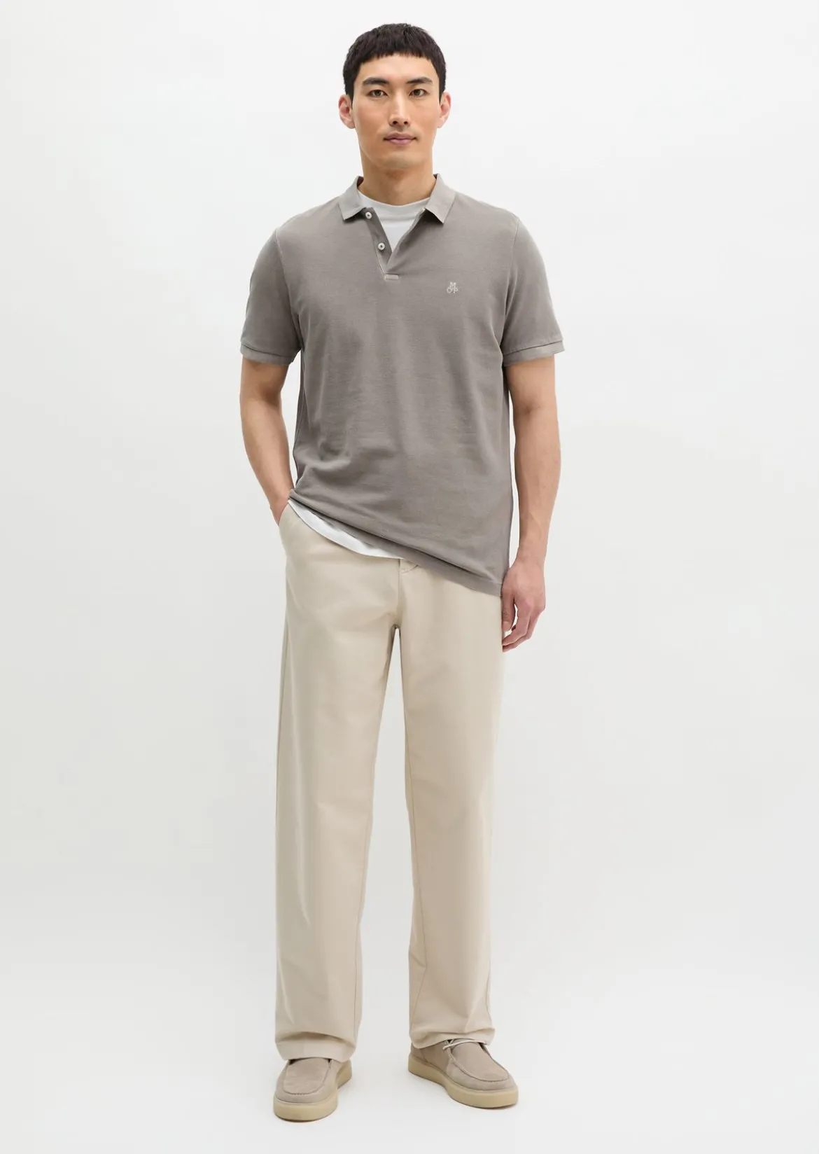 Poloshirt Piqué shaped garment-dyed aus Organic Cotton-Stretch