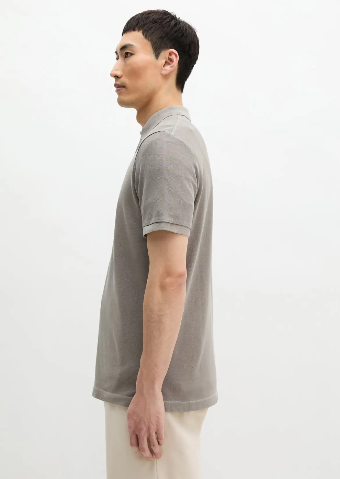 Poloshirt Piqué shaped garment-dyed aus Organic Cotton-Stretch