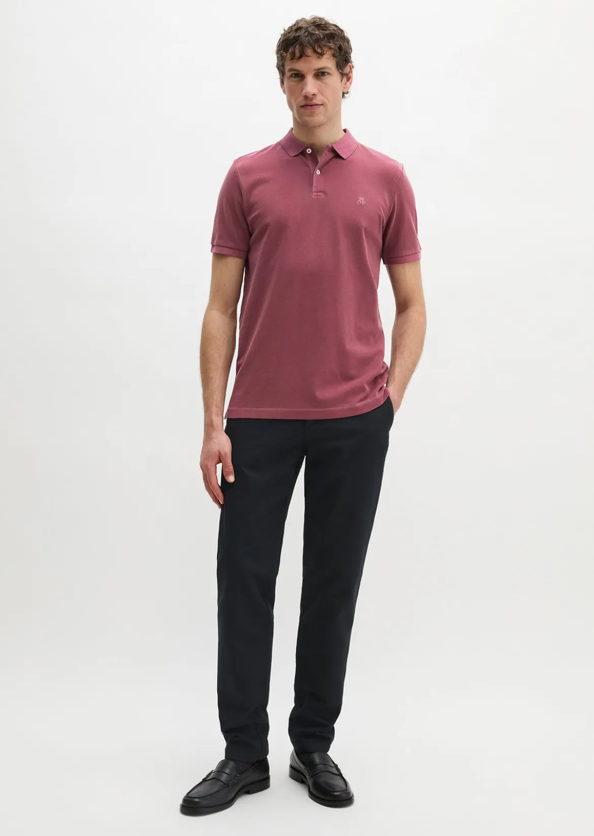 Poloshirt Piqué shaped garment-dyed aus Organic Cotton-Stretch