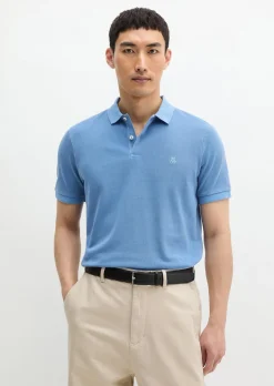 Poloshirt Piqué shaped garment-dyed aus Organic Cotton-Stretch