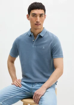 Poloshirt Piqué shaped garment-dyed aus Organic Cotton-Stretch