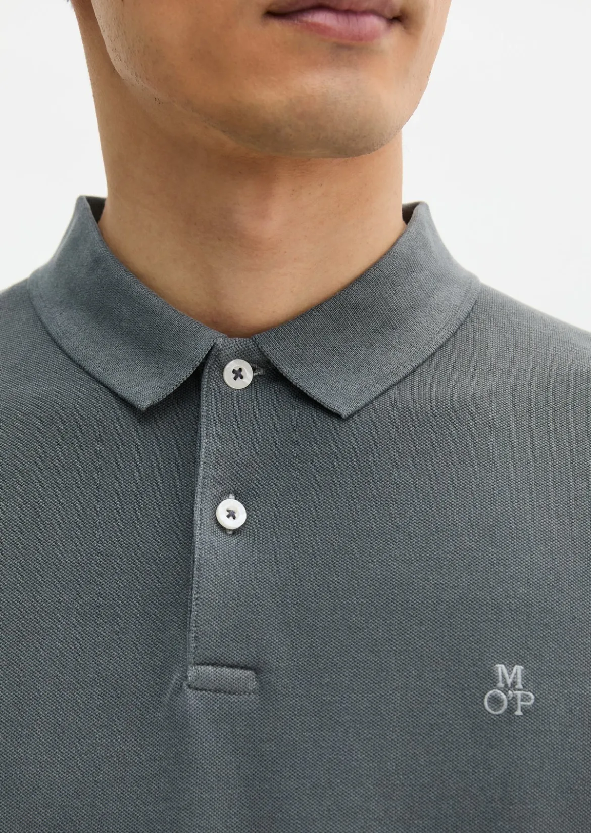 Poloshirt Piqué shaped garment-dyed aus Organic Cotton-Stretch