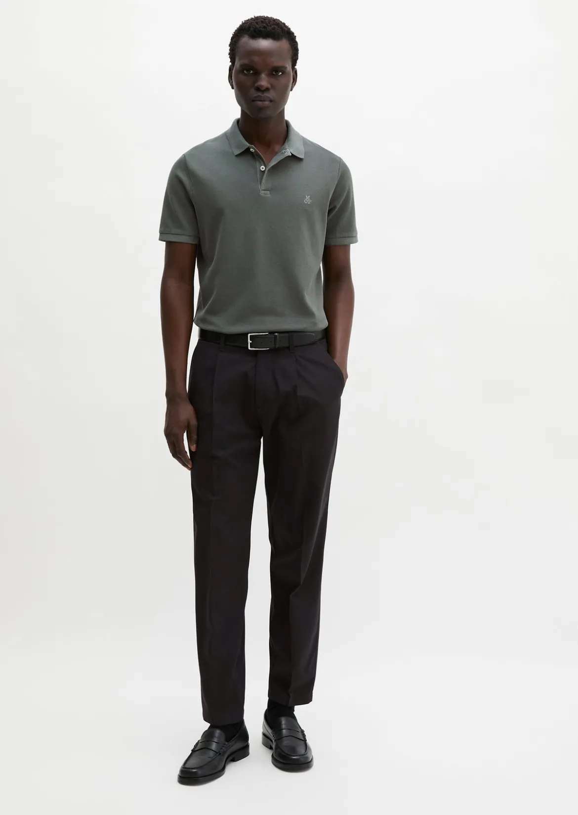 Poloshirt Piqué shaped garment-dyed aus Organic Cotton-Stretch