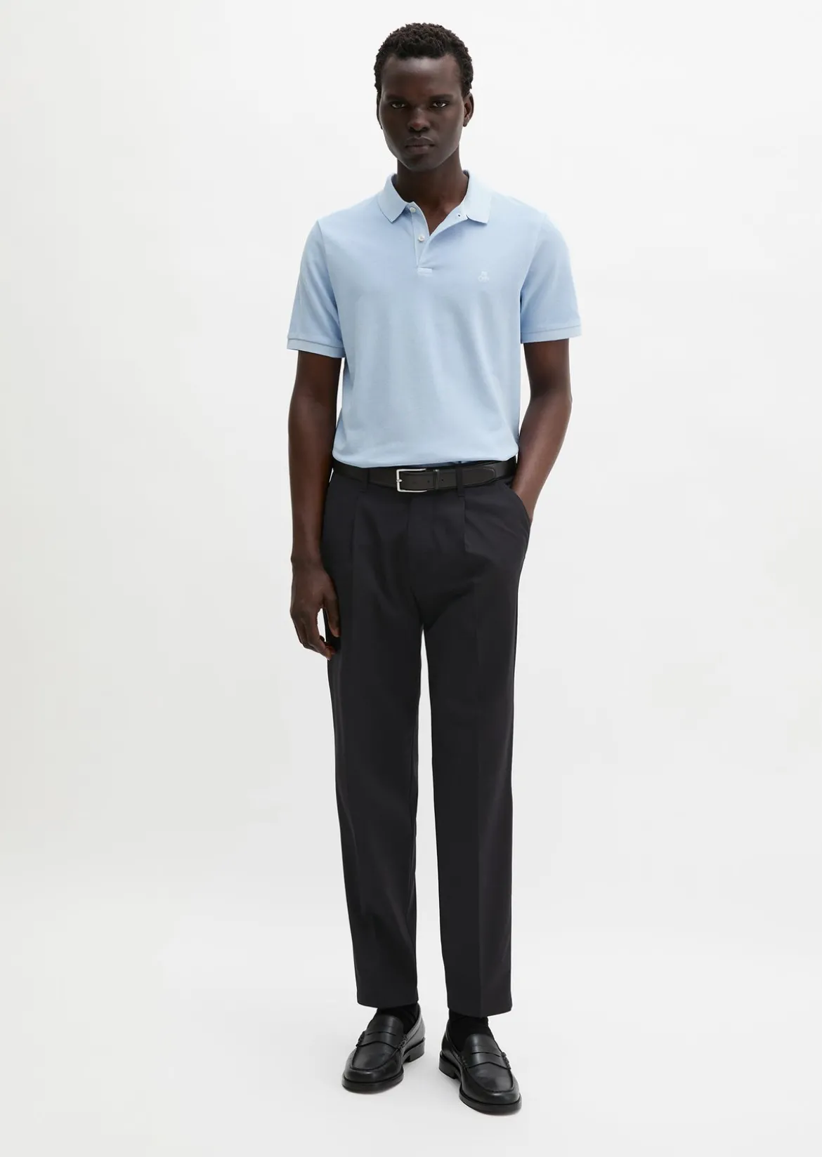 Poloshirt Piqué shaped garment-dyed aus Organic Cotton-Stretch