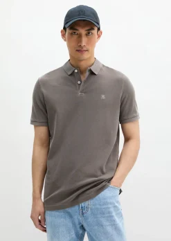 Poloshirt Piqué shaped garment-dyed aus Organic Cotton-Stretch
