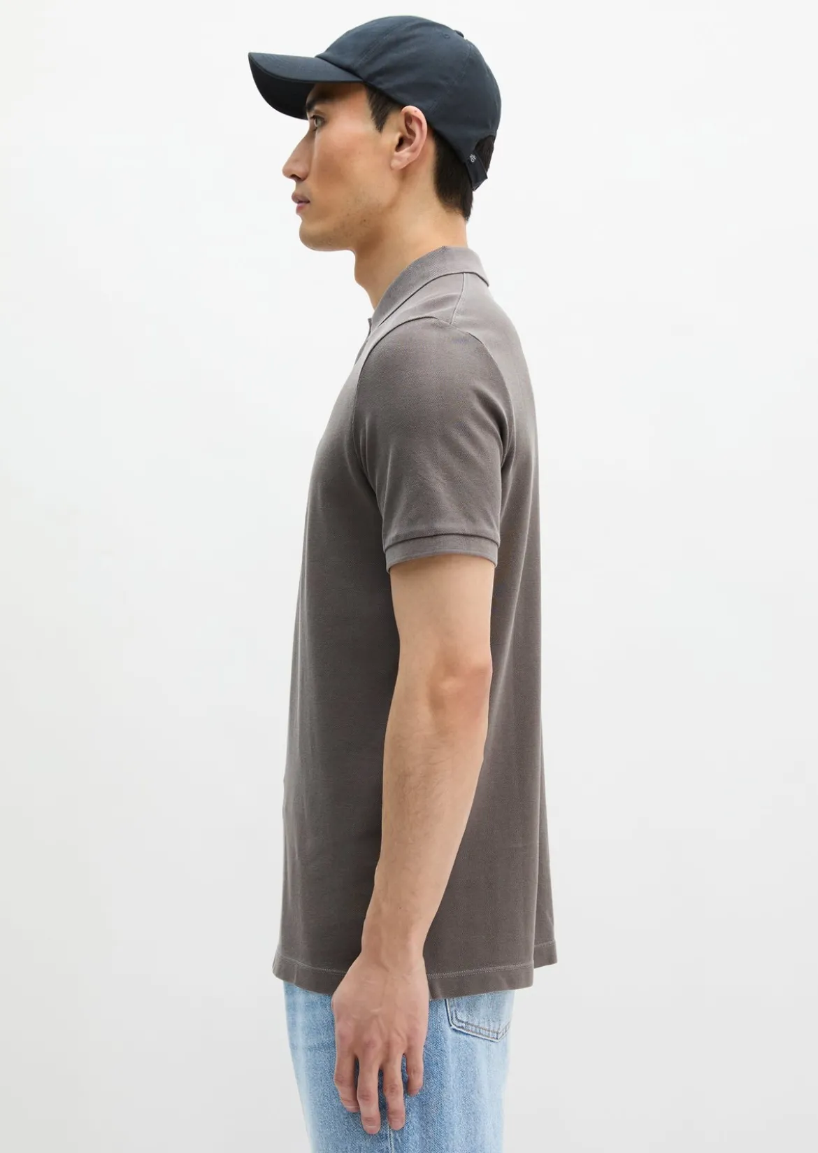 Poloshirt Piqué shaped garment-dyed aus Organic Cotton-Stretch