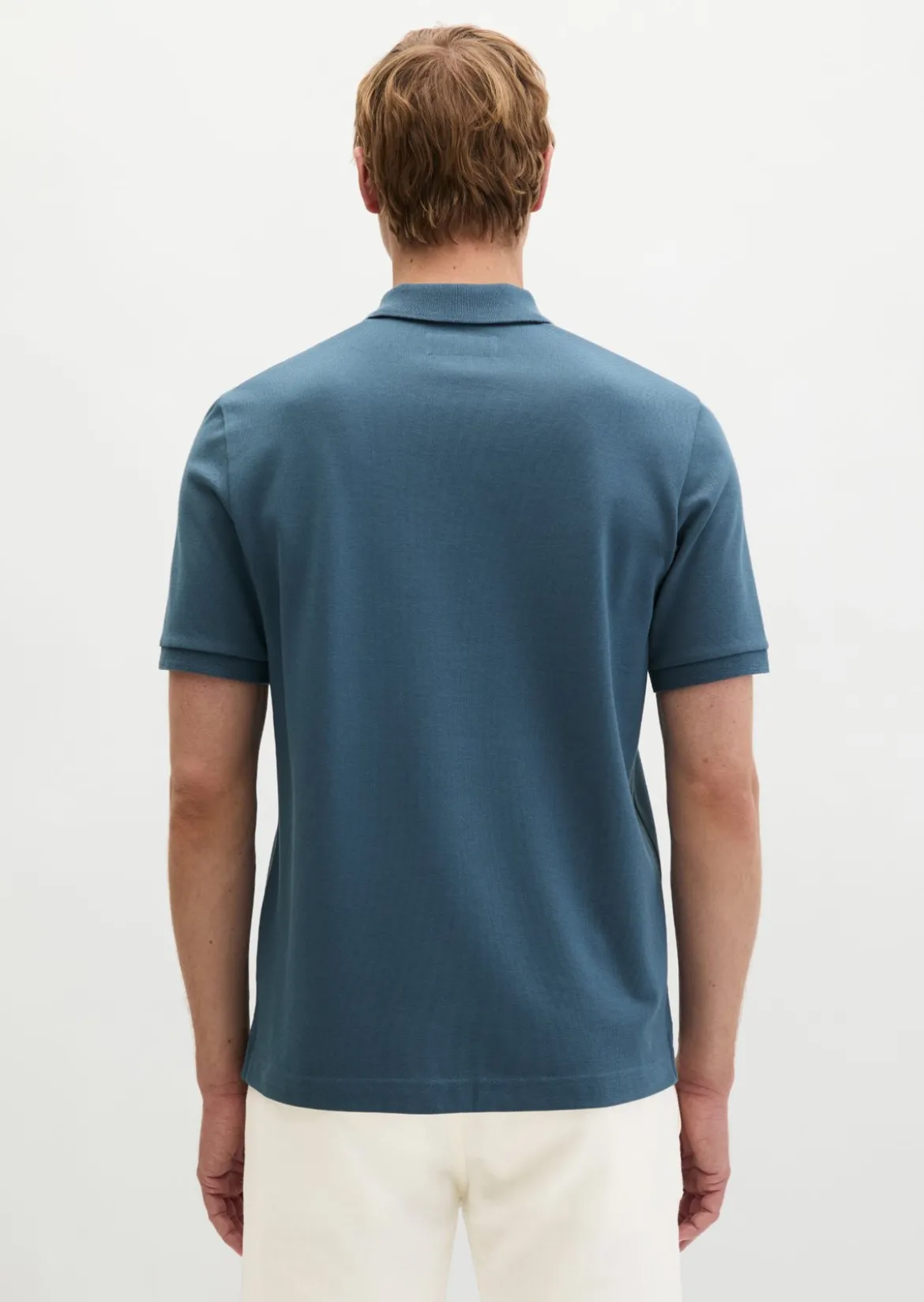 Poloshirt Piqué slim aus mittelschwerem Bio-Baumwoll-Viskose-Mix