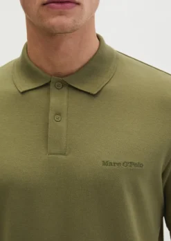 Poloshirt Piqué slim aus mittelschwerem Bio-Baumwoll-Viskose-Mix