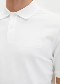 Poloshirt Piqué slim aus mittelschwerem Bio-Baumwoll-Viskose-Mix