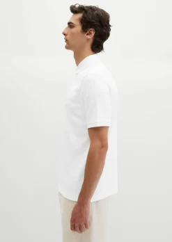 Poloshirt Piqué slim aus mittelschwerem Bio-Baumwoll-Viskose-Mix
