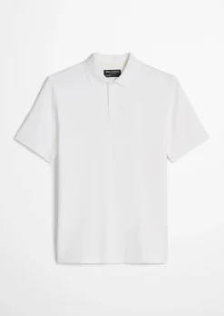 Poloshirt Piqué slim aus mittelschwerem Bio-Baumwoll-Viskose-Mix