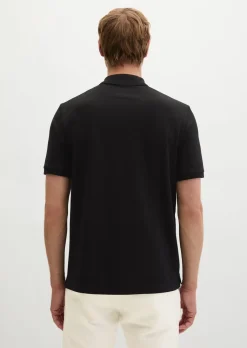 Poloshirt Piqué slim aus mittelschwerem Bio-Baumwoll-Viskose-Mix
