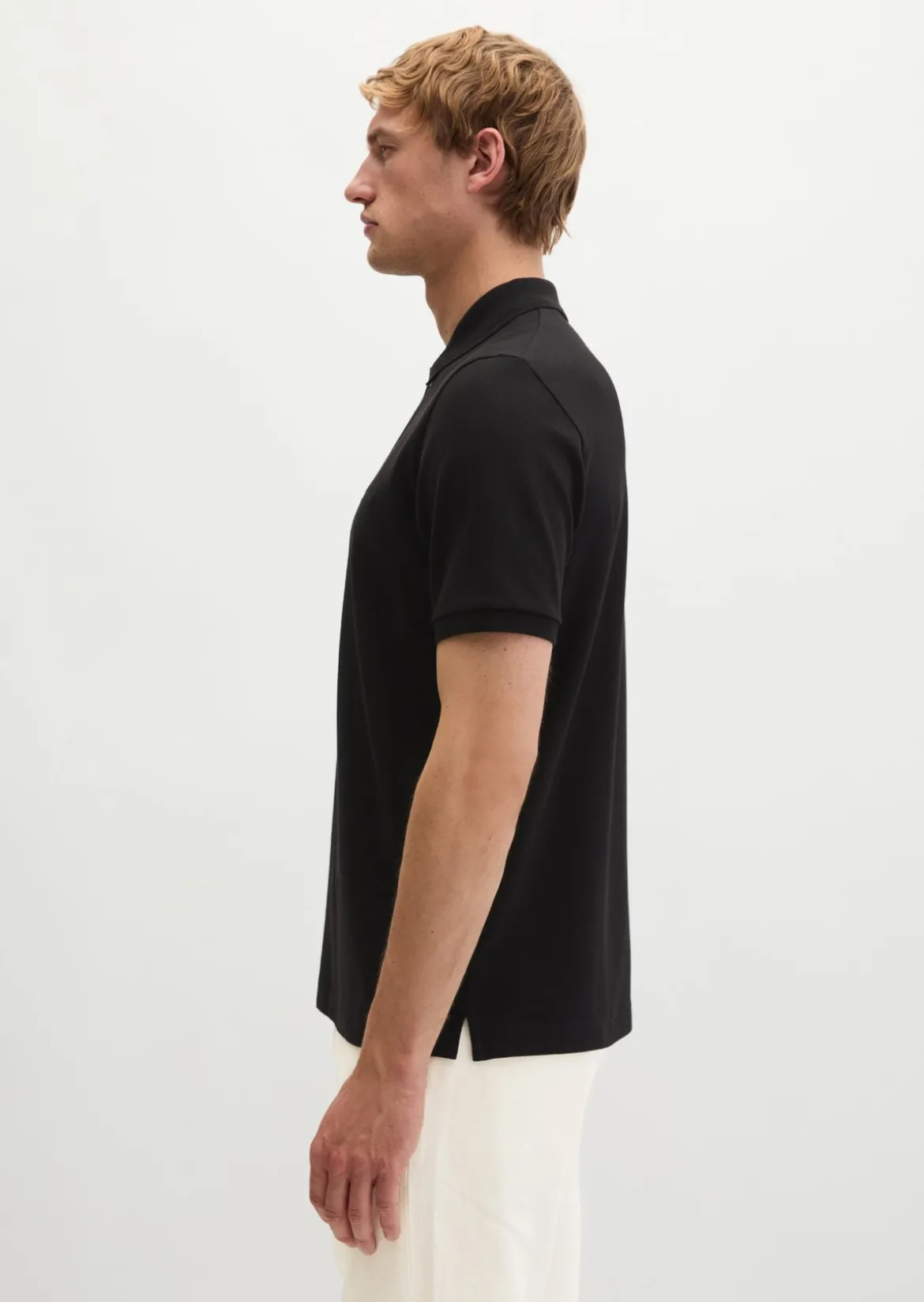 Poloshirt Piqué slim aus mittelschwerem Bio-Baumwoll-Viskose-Mix