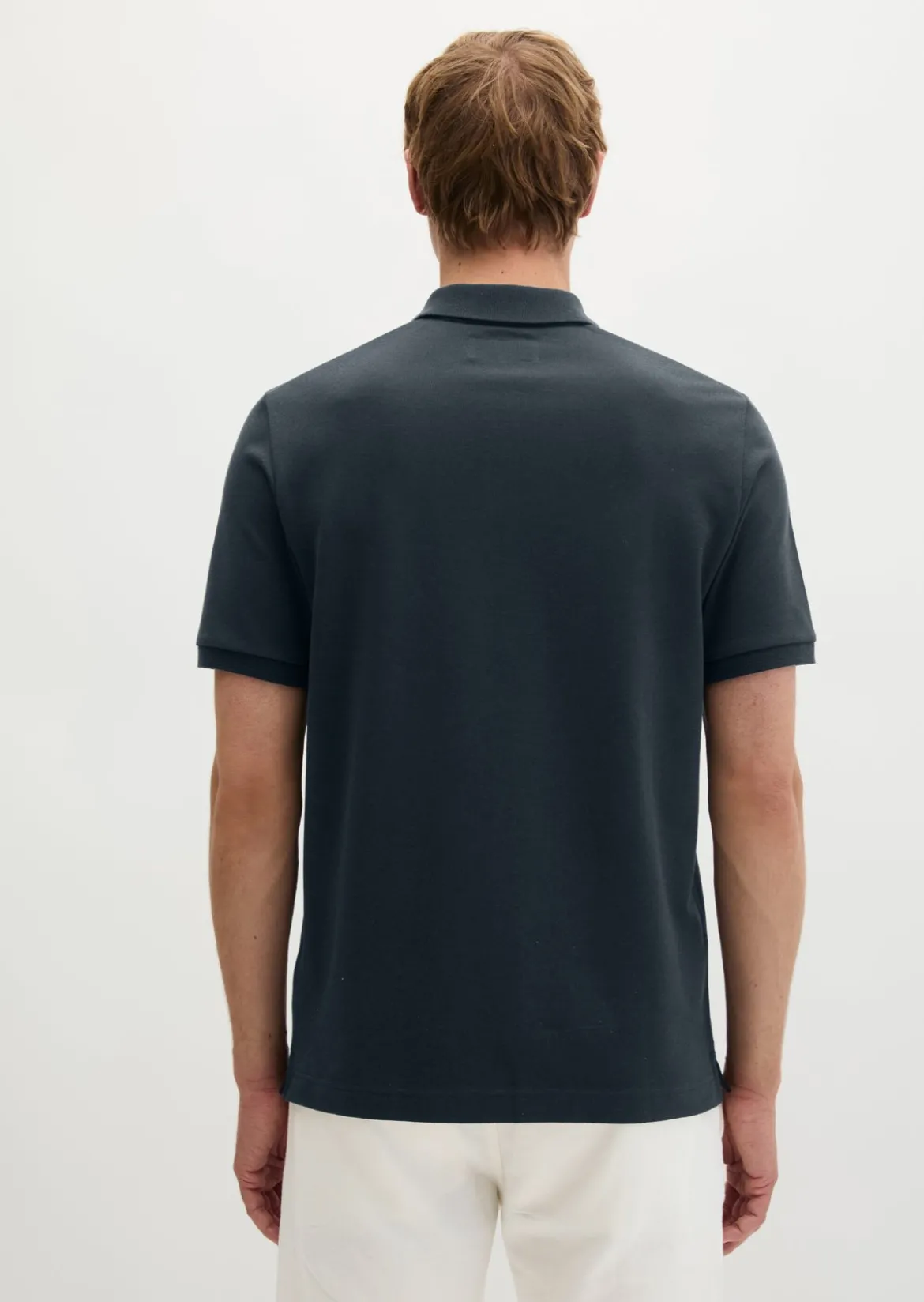 Poloshirt Piqué slim aus mittelschwerem Bio-Baumwoll-Viskose-Mix