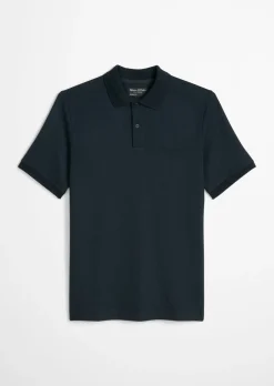 Poloshirt Piqué slim aus mittelschwerem Bio-Baumwoll-Viskose-Mix