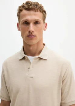 Poloshirt regular aus Bio-Baumwolle und Leinen