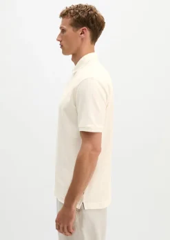Poloshirt regular aus Bio-Baumwolle und Leinen