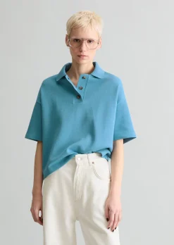 Poloshirt relaxed aus weichem Rib-Jersey