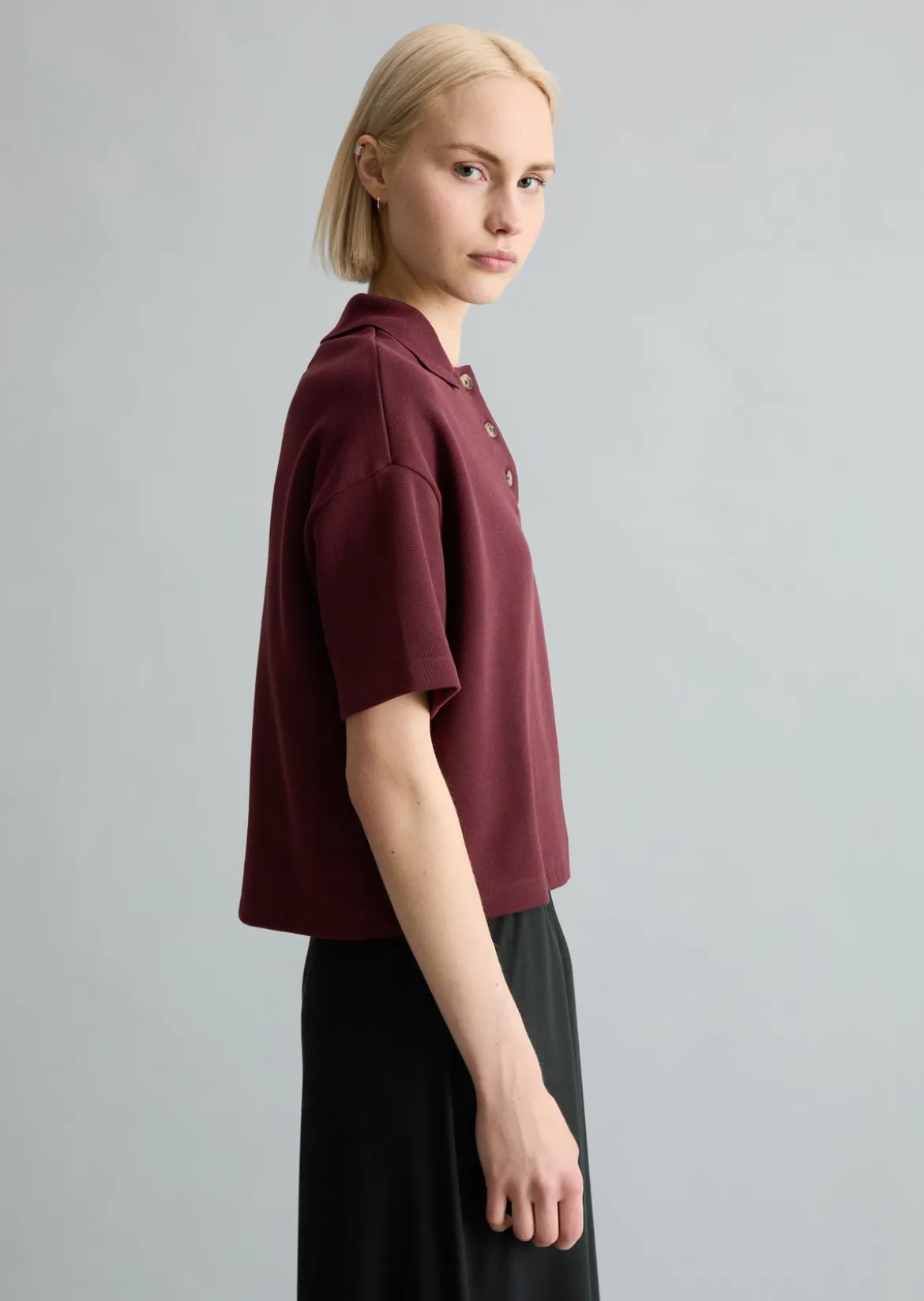 Poloshirt relaxed aus weichem Rib-Jersey
