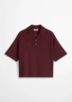 Poloshirt relaxed aus weichem Rib-Jersey
