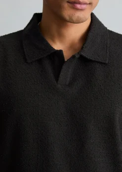 Poloshirt relaxed mit feiner Bouclé-Struktur