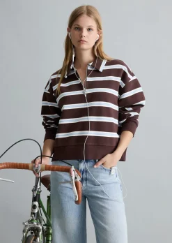 Polo-Sweatshirt relaxed aus Bio-Baumwolle