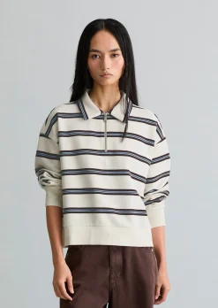 Polo-Sweatshirt relaxed aus Bio-Baumwolle