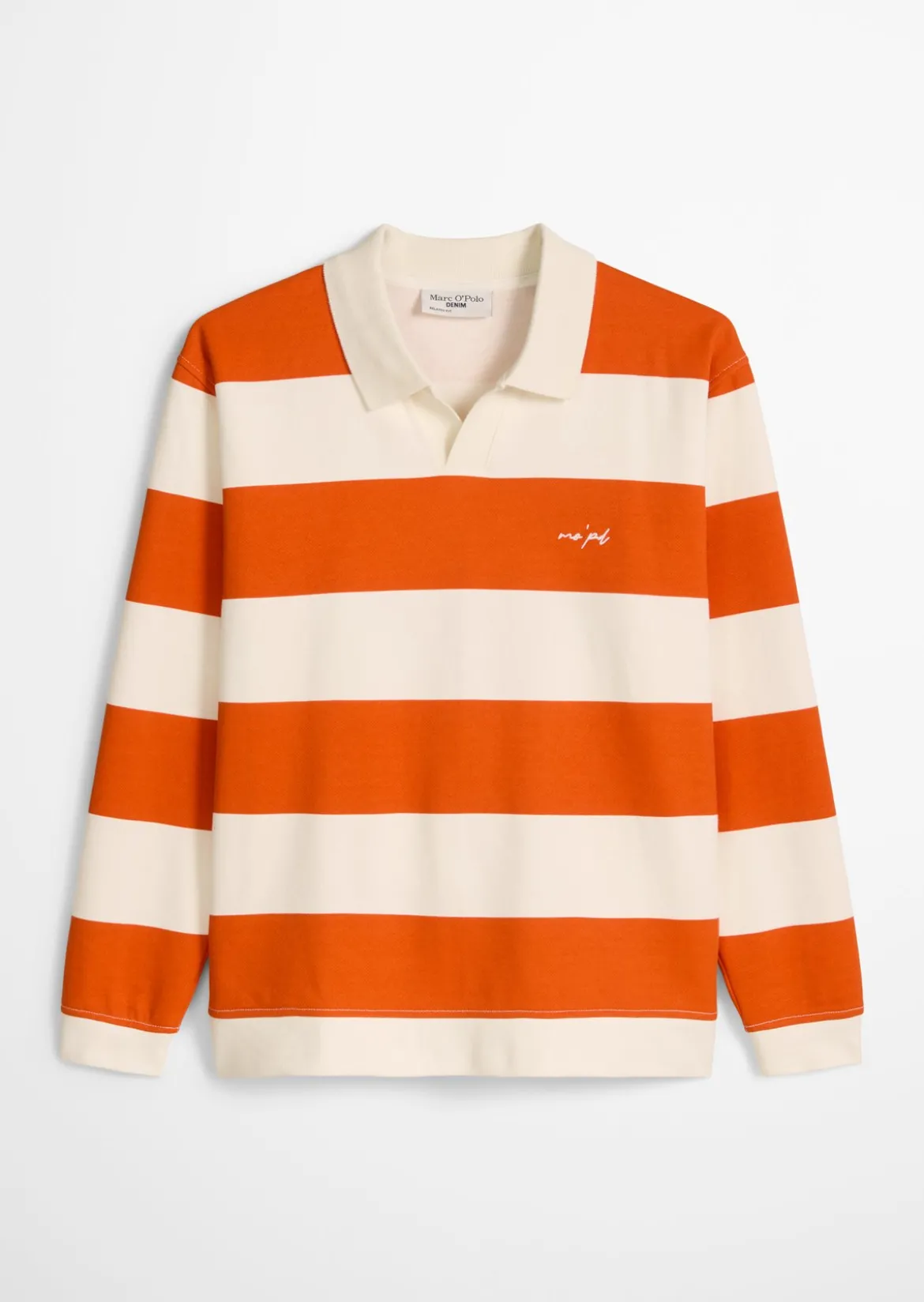 Polo-Sweatshirt relaxed mit gedrucktem Streifenmuster