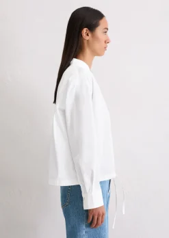 Popeline-Bluse relaxed im Blouson-Stil