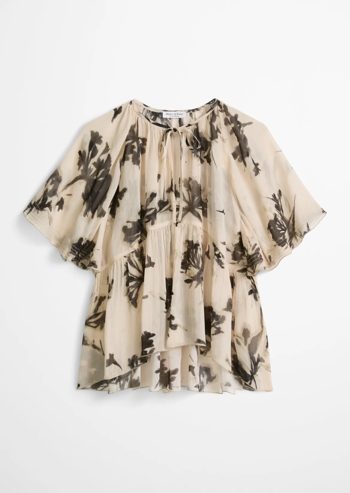 Print-Bluse loose aus Crinkle-Viskose