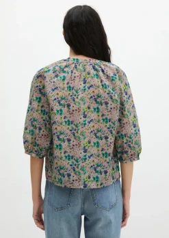 Print-Bluse relaxed aus bedrucktem Baumwoll-Voile