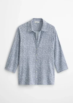 Print-Jerseybluse regular aus LENZING™ ECOVERO™