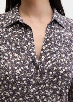 Print-Jerseybluse regular aus LENZING™ ECOVERO™