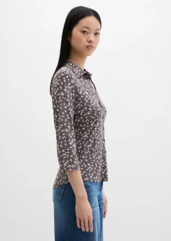 Print-Jerseybluse regular aus LENZING™ ECOVERO™