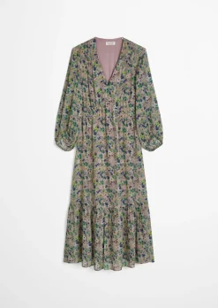 Print-Kleid flared aus bedruckter Viskose