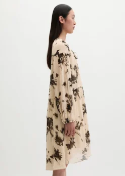 Print-Kleid loose aus Crinkle-Viskose