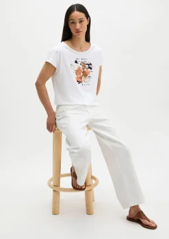 Print-T-Shirt loose aus leichtem Single Jersey